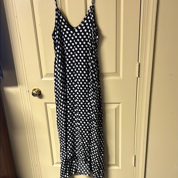 Lil Better Do It Better Dresses & Skirts - Black and White Sleeveless Maxi Dress with Ruffle Hem and V-Neckline